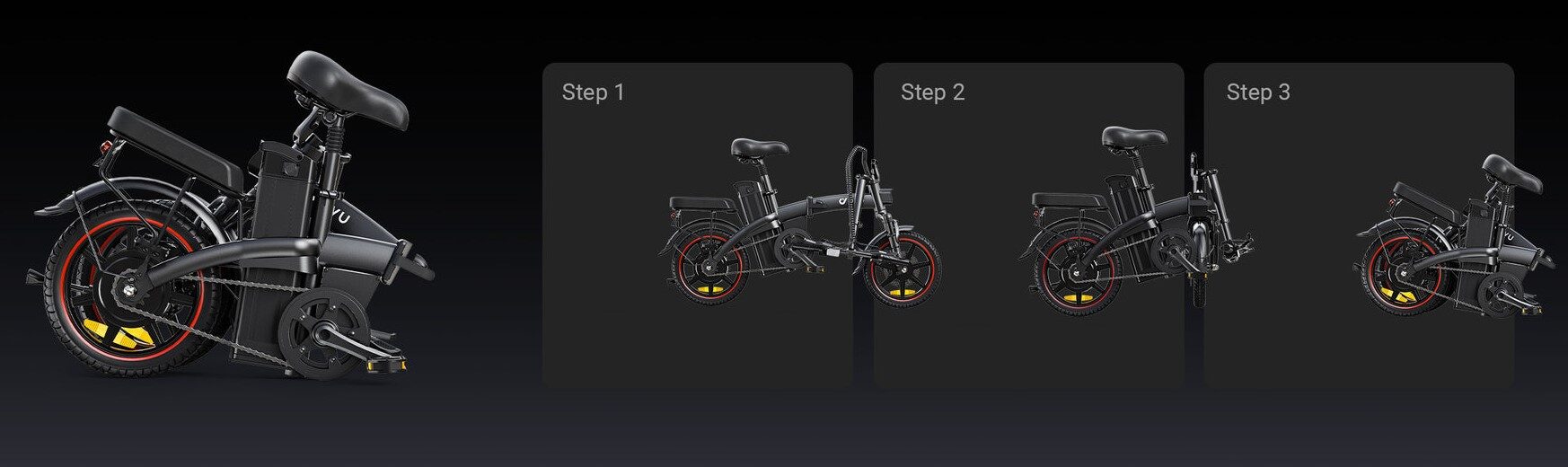 DYU A5 14in Folding E-Bike, 250W, Remote Lock 3