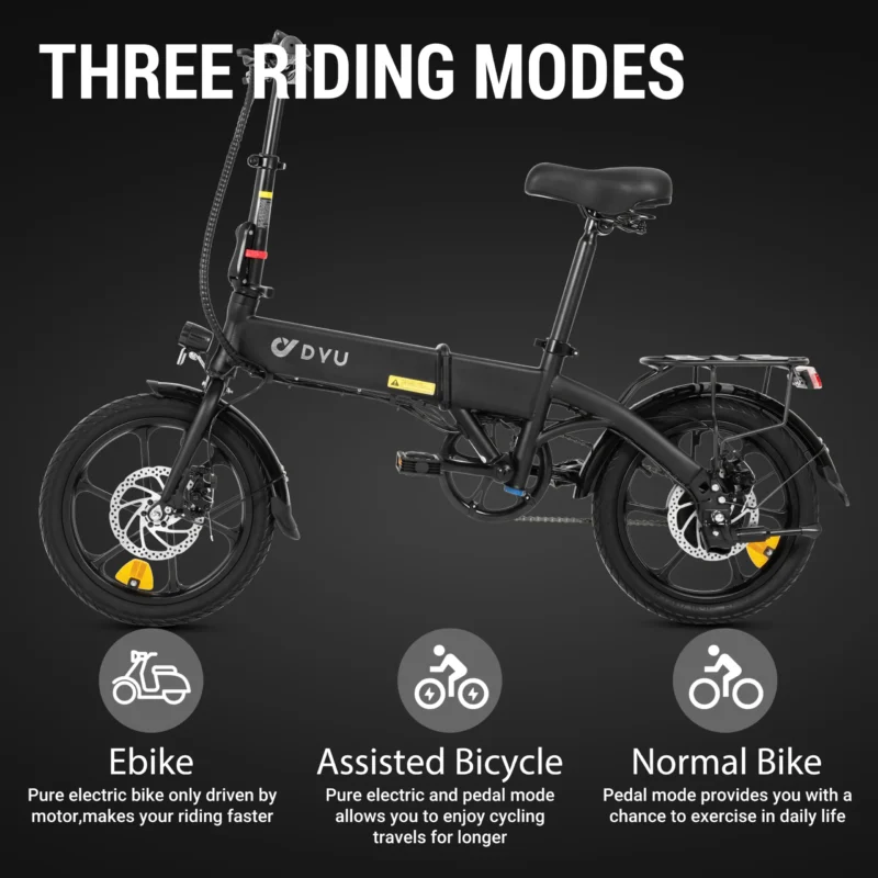 DYU A1F Pro 16in Folding E-Bike, 250W, Easy Storage 7
