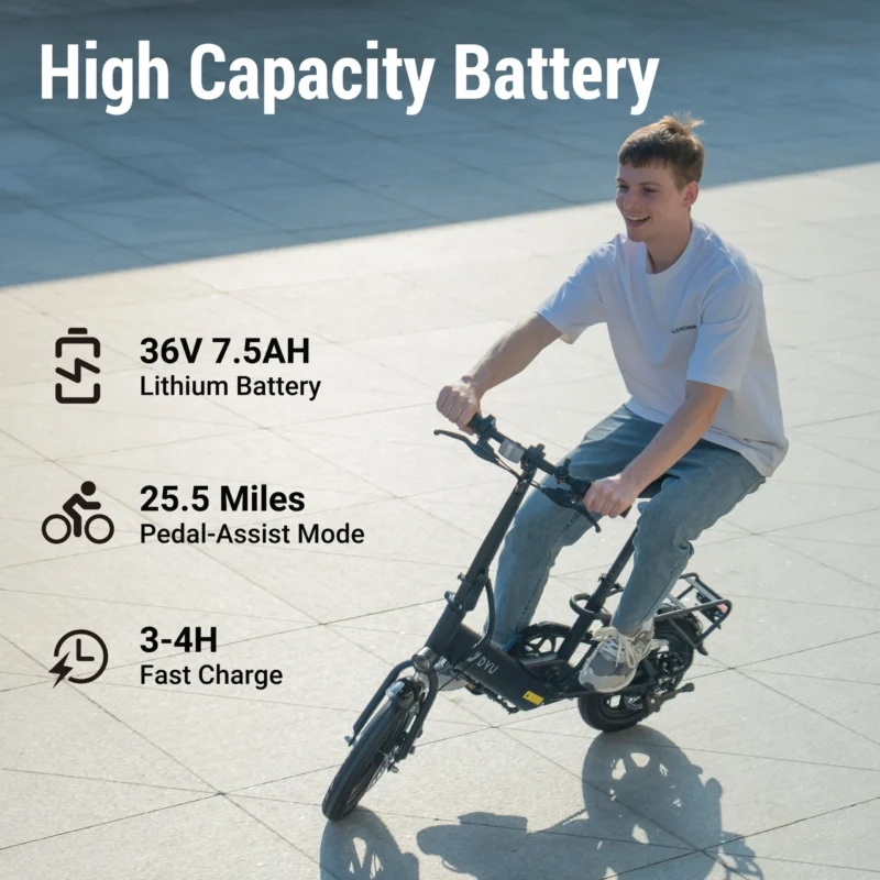 DYU C3 14in Folding E-Bike, 250W, Compact Design 10