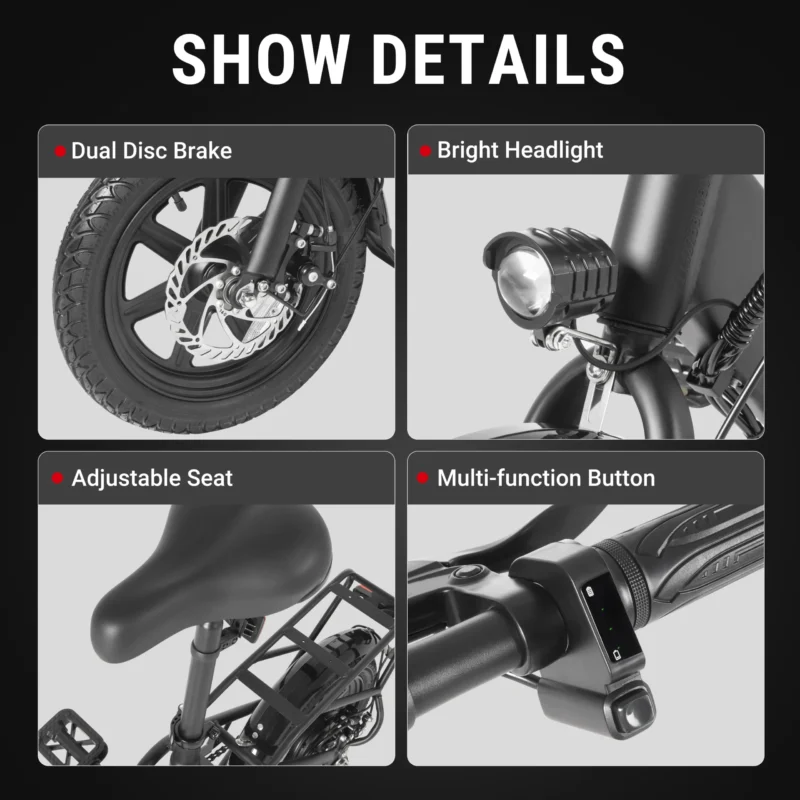 DYU C3 14in Folding E-Bike, 250W, Compact Design 9