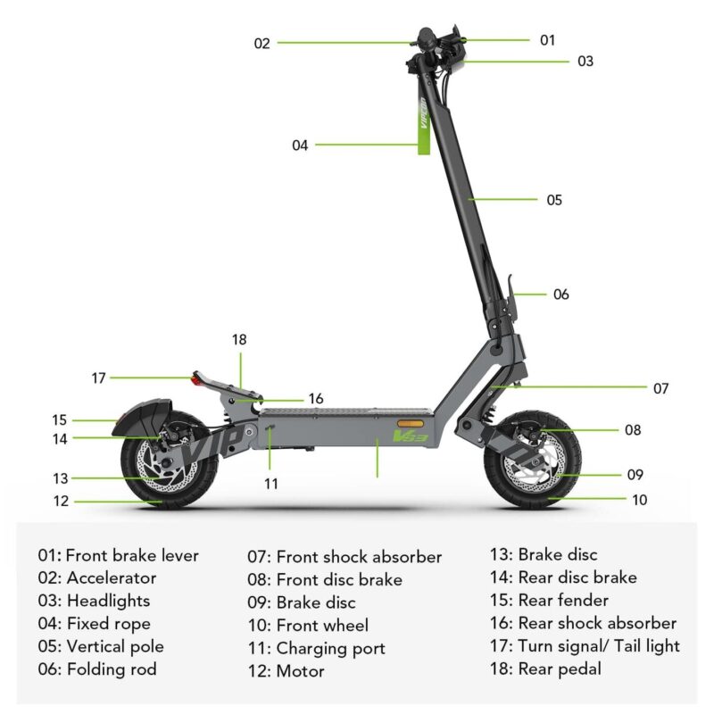 VIPCOO VS3 800W Off-Road Electric Scooter – 50KM Range, Touchscreen, Built for City & Adventure 31 VIPCOO VS3 800W Off-Road Electric Scooter – 50KM Range, Touchscreen, Built for City & Adventure 15