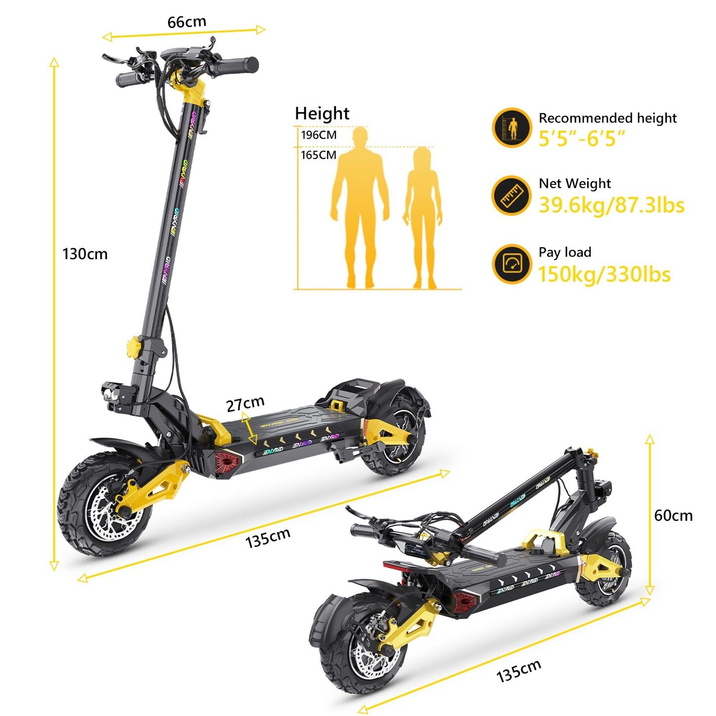 iENYRID ES60 2400W Dual Motor Electric Scooter – 75KM Range, Off-Road Ready Beast - Image 12