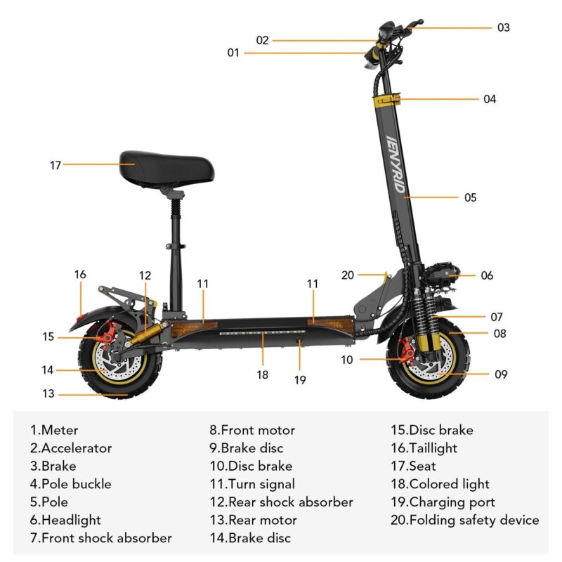 iENYRID ES6 2000W Off-Road Electric Scooter – 55KM Range 19 iENYRID ES6 2000W Off-Road Electric Scooter – 55KM Range 8