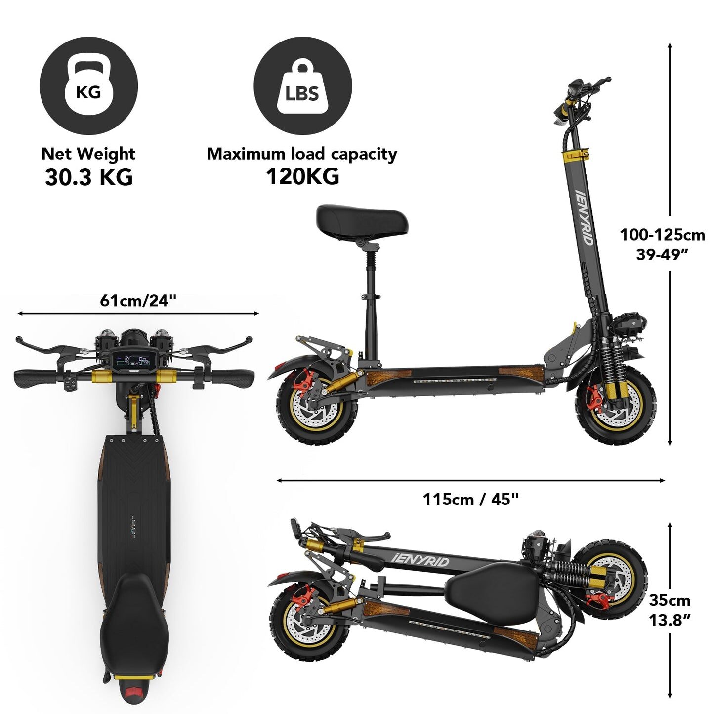 iENYRID ES6 2000W Off-Road Electric Scooter – 55KM Range 10 iENYRID ES6 2000W Off-Road Electric Scooter – 55KM Range - Image 10