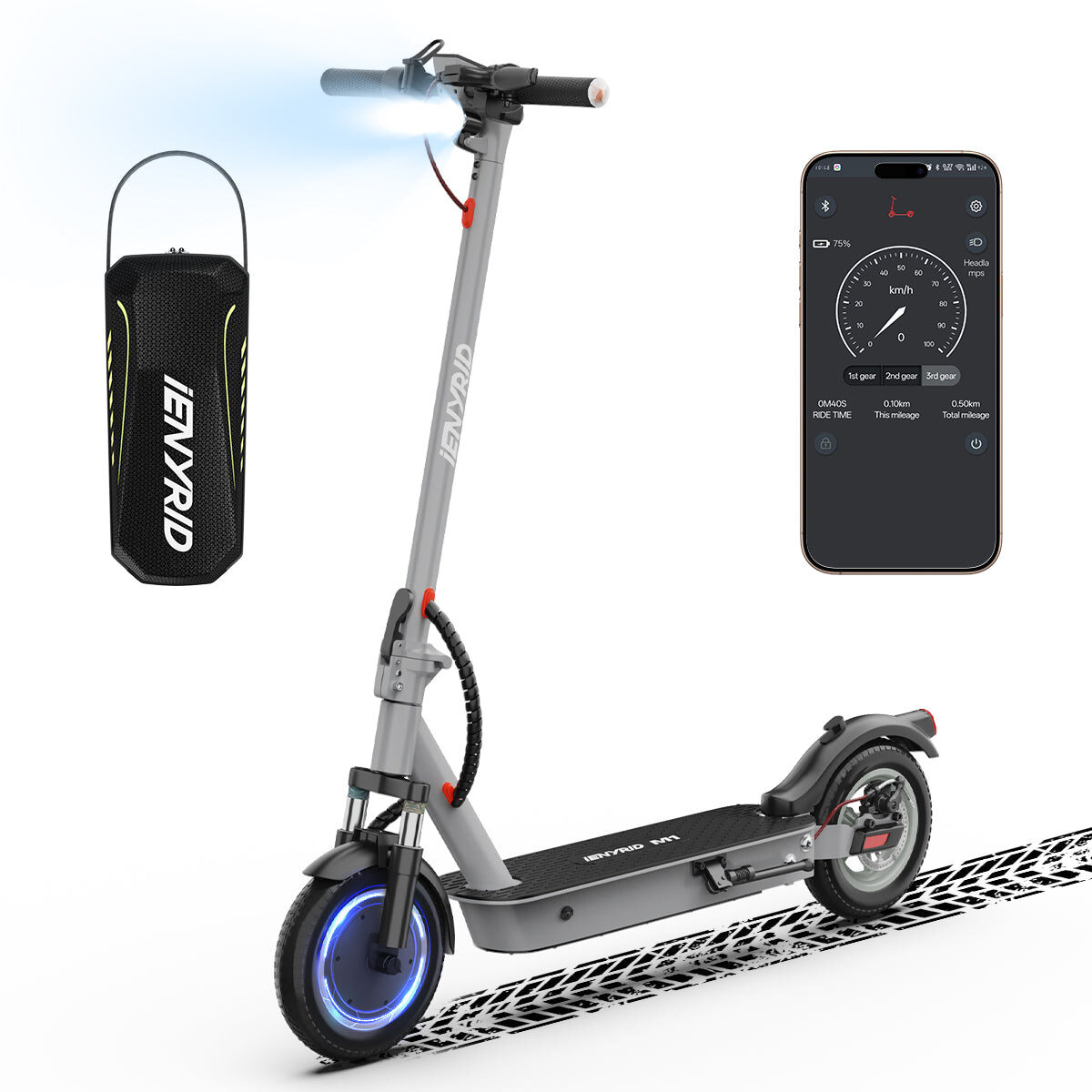 iENYRID M1 500W Folding Electric Scooter – Smart App Control, Dual Brakes, Off-Road Tires 6 iENYRID M1 500W Folding Electric Scooter – Smart App Control, Dual Brakes, Off-Road Tires - Image 6