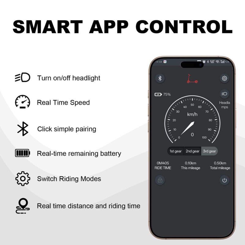 iENYRID M1 500W Folding Electric Scooter – Smart App Control, Dual Brakes, Off-Road Tires 27 iENYRID M1 500W Folding Electric Scooter – Smart App Control, Dual Brakes, Off-Road Tires 6