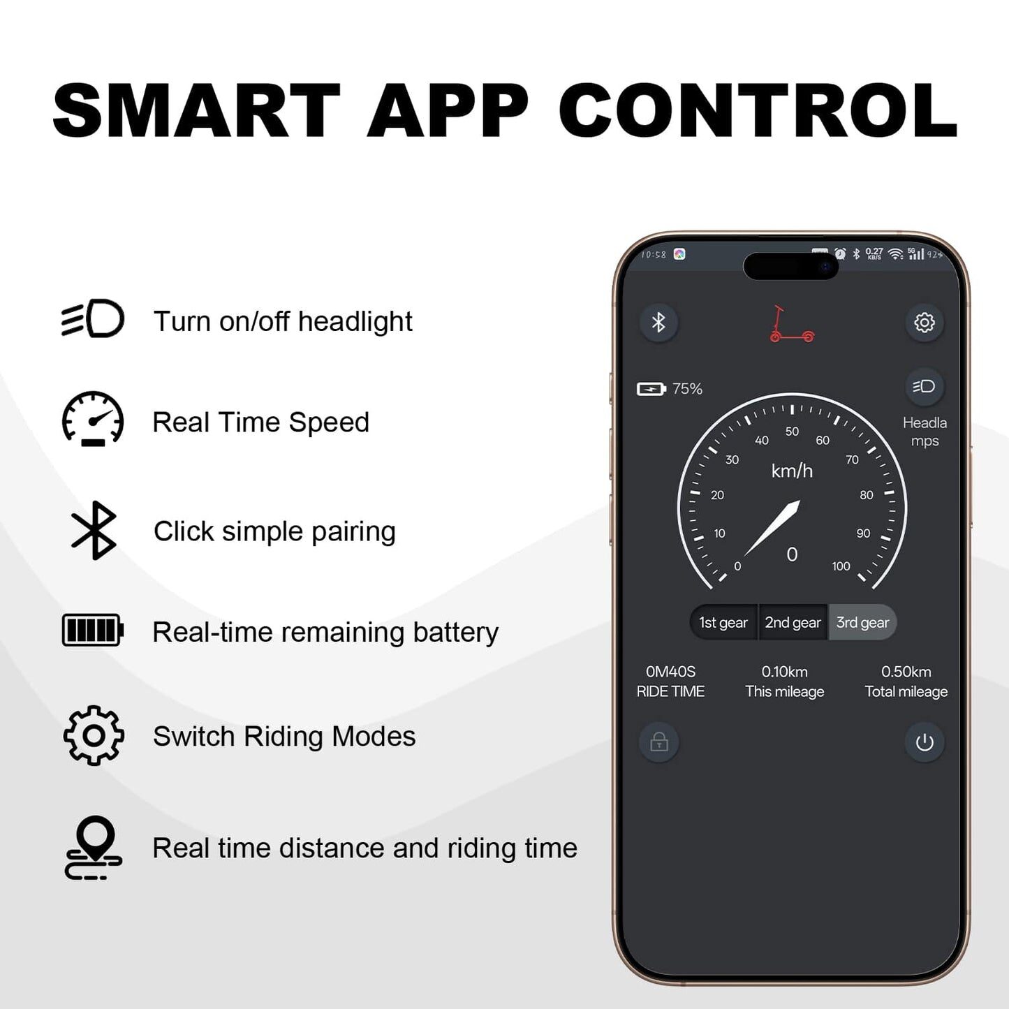 iENYRID M1 500W Folding Electric Scooter – Smart App Control, Dual Brakes, Off-Road Tires 7 iENYRID M1 500W Folding Electric Scooter – Smart App Control, Dual Brakes, Off-Road Tires - Image 7