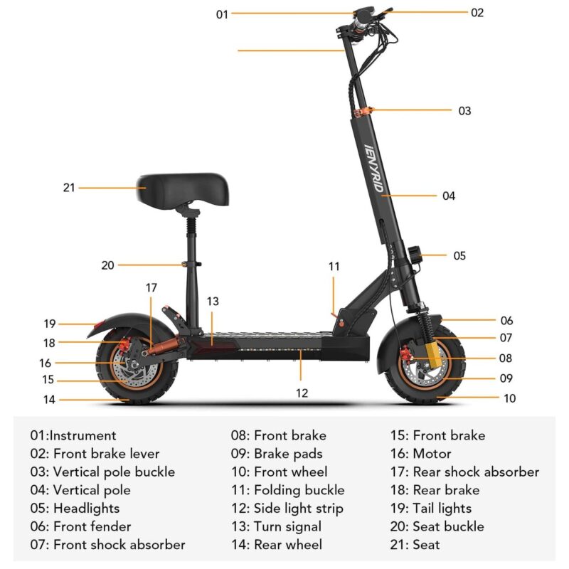 iENYRID M4 Pro S+ Max Electric Scooter – 800W Motor, 20Ah Battery, 37-Mile Range 14