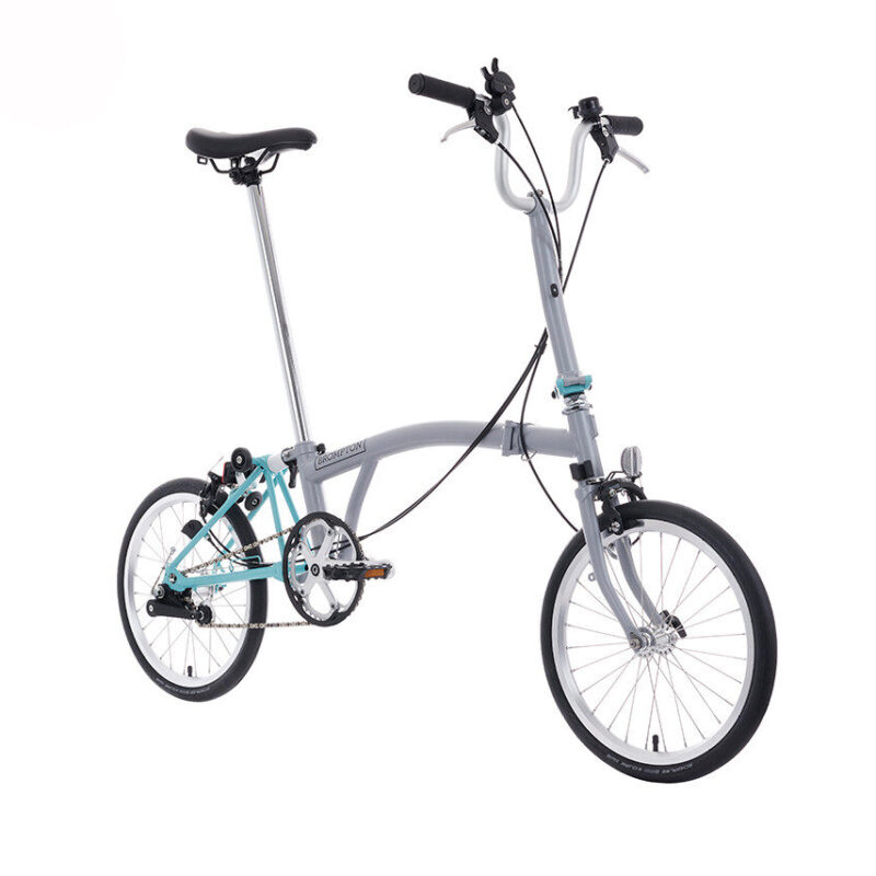 Brompton A Line 3-Speed Folding Bike | Window Grey/Turkish Green, Mid Handlebar 8 Brompton A Line 3-Speed Folding Bike | Window Grey/Turkish Green, Mid Handlebar 2
