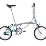 Brompton A Line 3-Speed Folding Bike | Window Grey/Turkish Green, Mid Handlebar