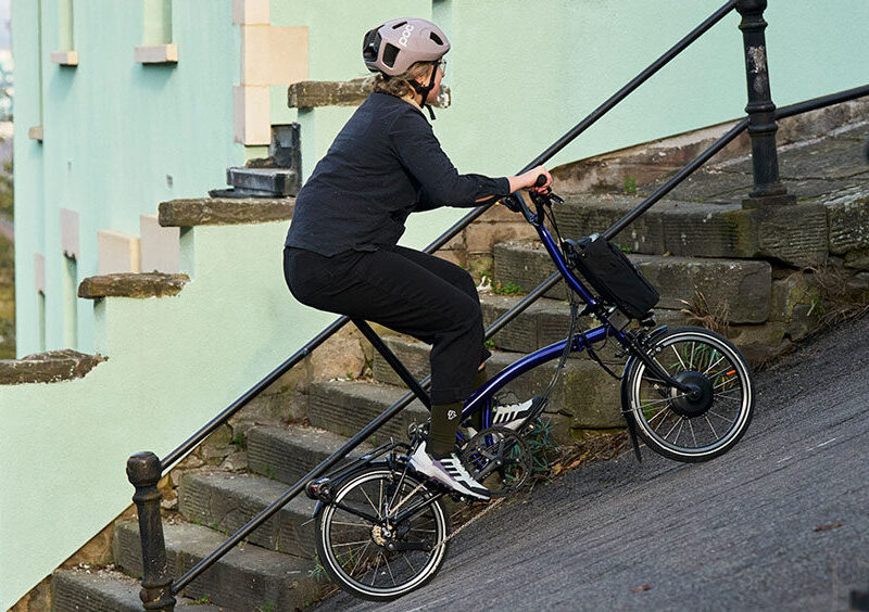 Alternative view of Brompton Electric P Line Explore 12‑Speed Folding E‑Bike – Roller Frame Ready
