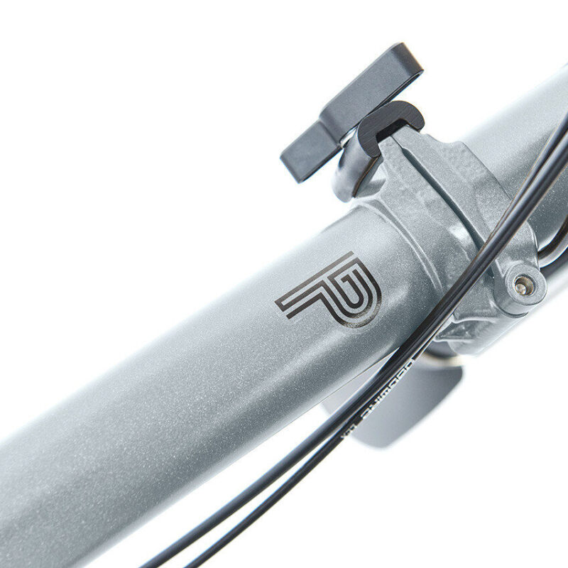 Brompton P Line 12-Speed Folding Bike with Roller Frame | Lunar Ice, Titanium Frame 8