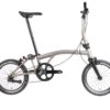 Brompton T Line One 1-Speed Folding Bike | Blasted Titanium, Mid Handlebar