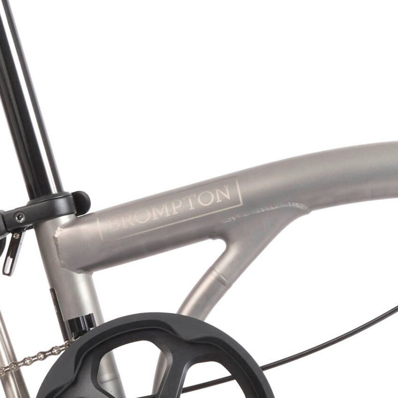 Brompton T Line One 1-Speed Folding Bike | Blasted Titanium, Mid Handlebar 6
