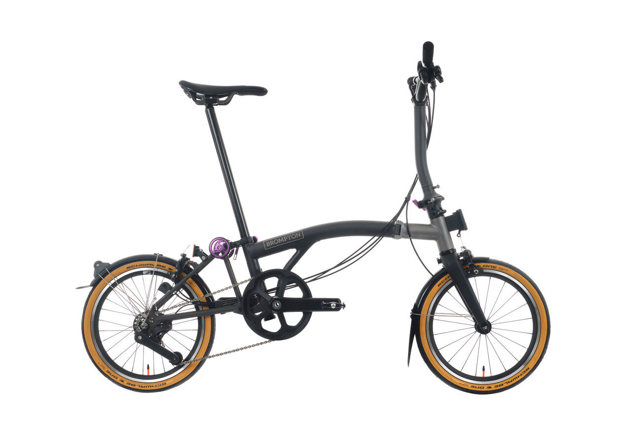Brompton T Line 4-Speed Urban Folding Bike | Ceratech Black, Mid Handlebar 1 Brompton T Line 4-Speed Urban Folding Bike | Ceratech Black, Mid Handlebar