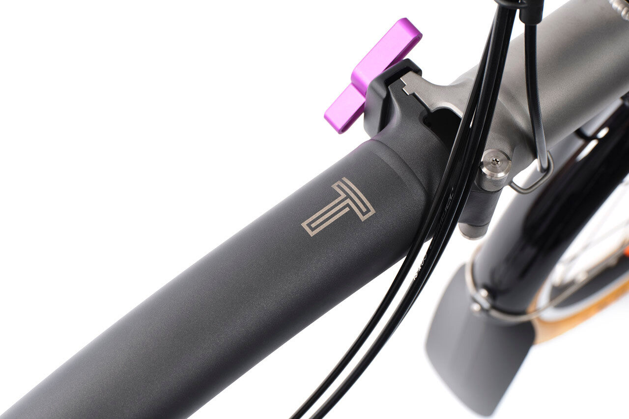 Brompton T Line 4-Speed Urban Folding Bike | Ceratech Black, Mid Handlebar 8 Brompton T Line 4-Speed Urban Folding Bike | Ceratech Black, Mid Handlebar - Image 8