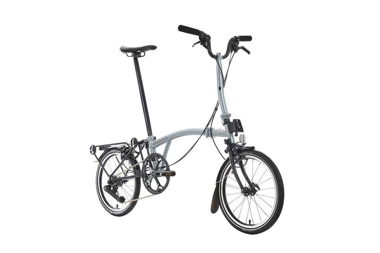 Brompton P Line 4-Speed Urban Folding Bike with Roller Frame | Lunar Ice, Mid Handlebar 3 Brompton P Line 4-Speed Urban Folding Bike with Roller Frame | Lunar Ice, Mid Handlebar - Image 3