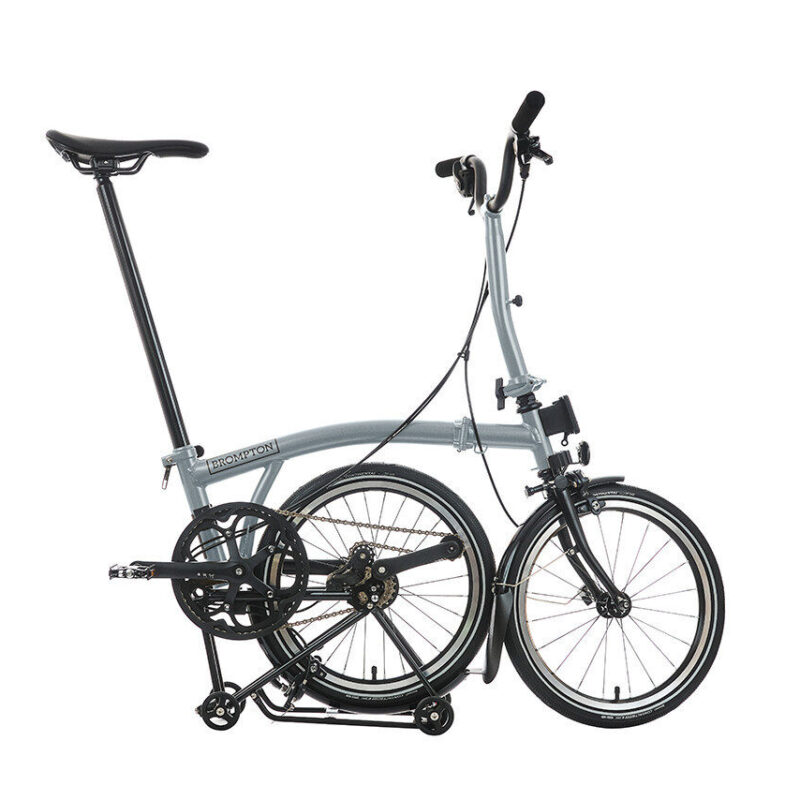 Brompton P Line 4-Speed Urban Folding Bike with Roller Frame | Lunar Ice, Mid Handlebar 12 Brompton P Line 4-Speed Urban Folding Bike with Roller Frame | Lunar Ice, Mid Handlebar 3
