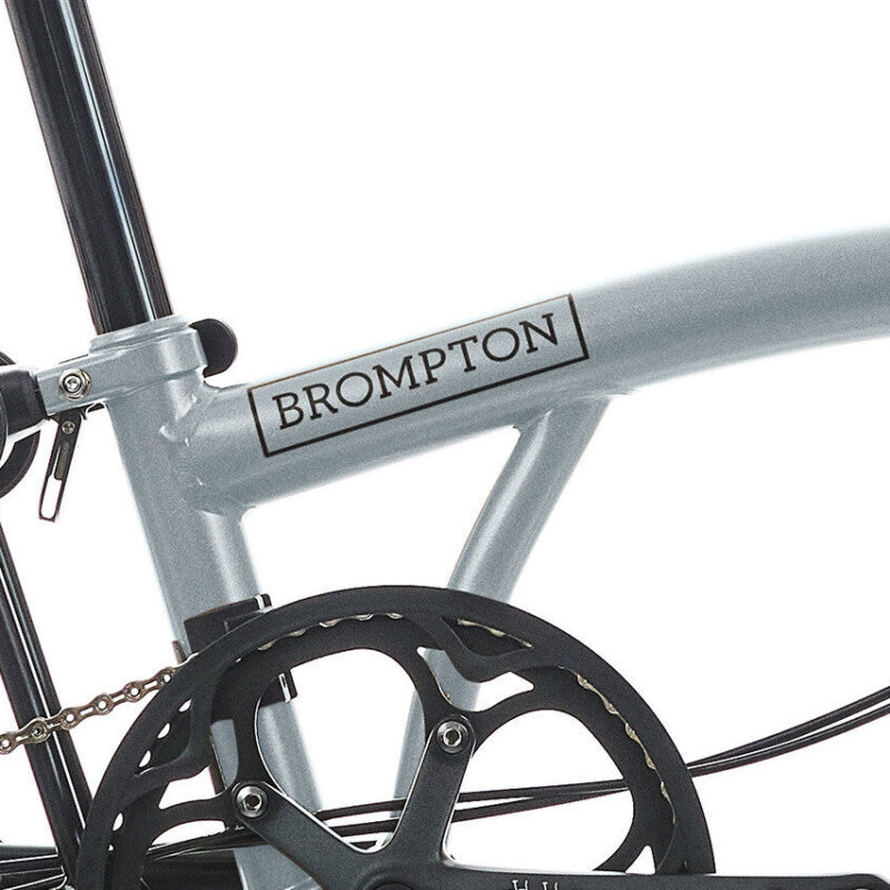 Brompton P Line 4-Speed Urban Folding Bike with Roller Frame | Lunar Ice, Mid Handlebar 16 Brompton P Line 4-Speed Urban Folding Bike with Roller Frame | Lunar Ice, Mid Handlebar 7