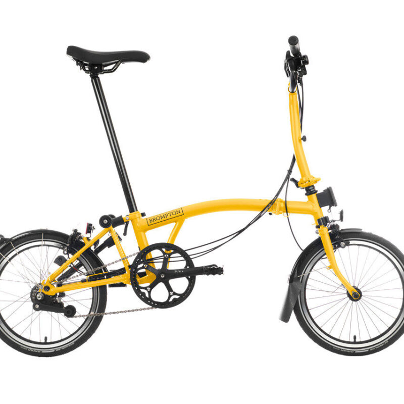 Brompton C Line 6-Speed Folding Bike - Bumblebee Yellow, Mid Handlebars