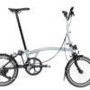 Brompton P Line 12-Speed Folding Bike | Lightweight Titanium, 12 Gears, Lunar Ice