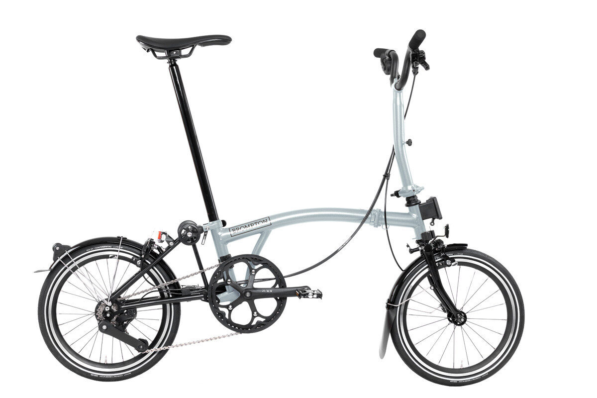 Brompton P Line 12-Speed Folding Bike | Lightweight Titanium, 12 Gears, Lunar Ice 1 Brompton P Line 12-Speed Folding Bike | Lightweight Titanium, 12 Gears, Lunar Ice