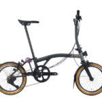Brompton T Line 12-Speed Explore Folding Bike - Ceratech Black, Mid Handlebars