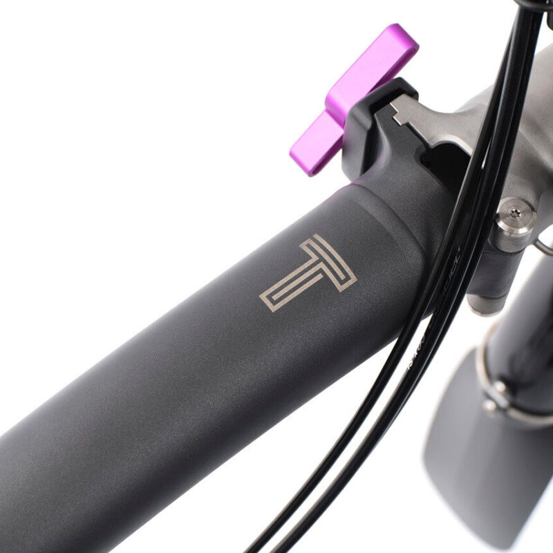 Brompton T Line 12-Speed Explore Folding Bike - Ceratech Black, Mid Handlebars 7