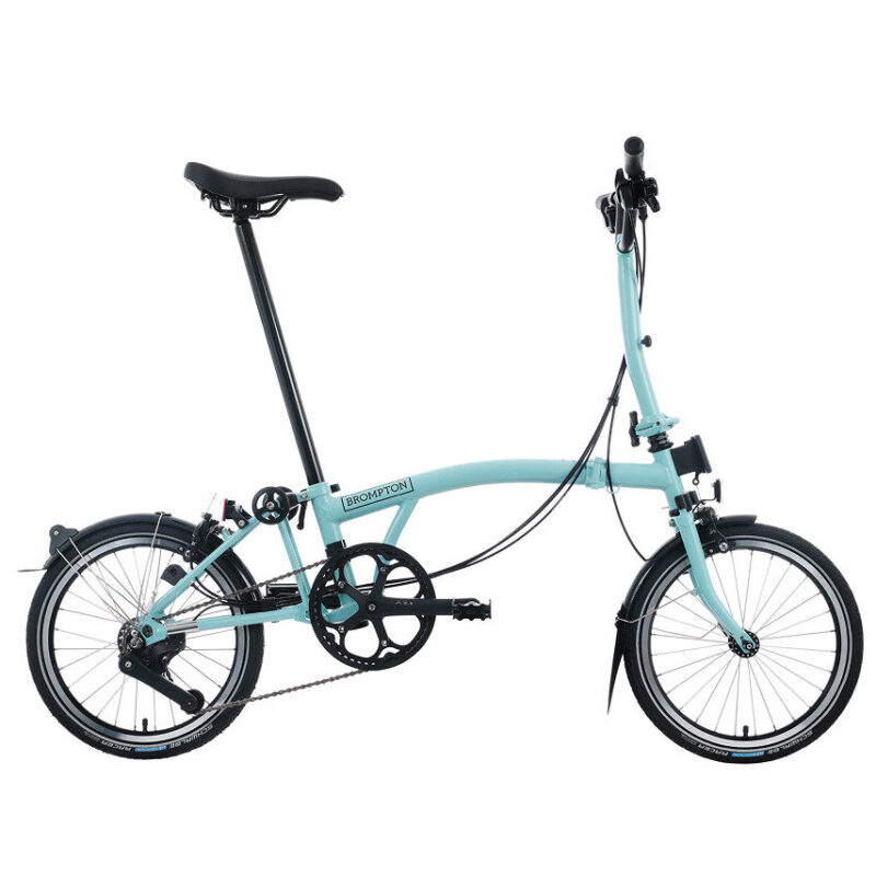 Brompton C Line 12-Speed Folding Bike - Turkish Green, Mid Handlebars