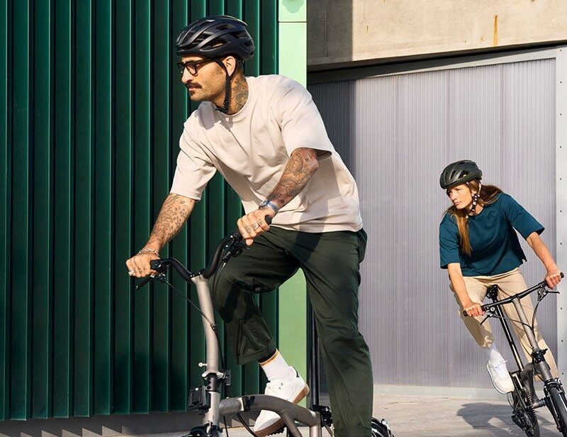 Alternative view of Brompton T Line One 1-Speed Folding Bike | Blasted Titanium, Mid Handlebar