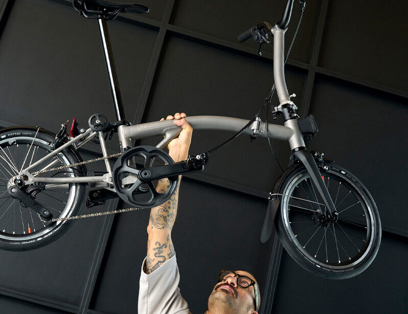 Alternative view of Brompton T Line 4-Speed Urban Folding Bike | Ceratech Black, Mid Handlebar